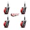Service Caster 3.5'' Red Poly Wheel Swivel 3/4'' Expanding Stem Caster Set, 4PK SCC-EX20S3514-PPUB-RED-34-4 - alternate 2